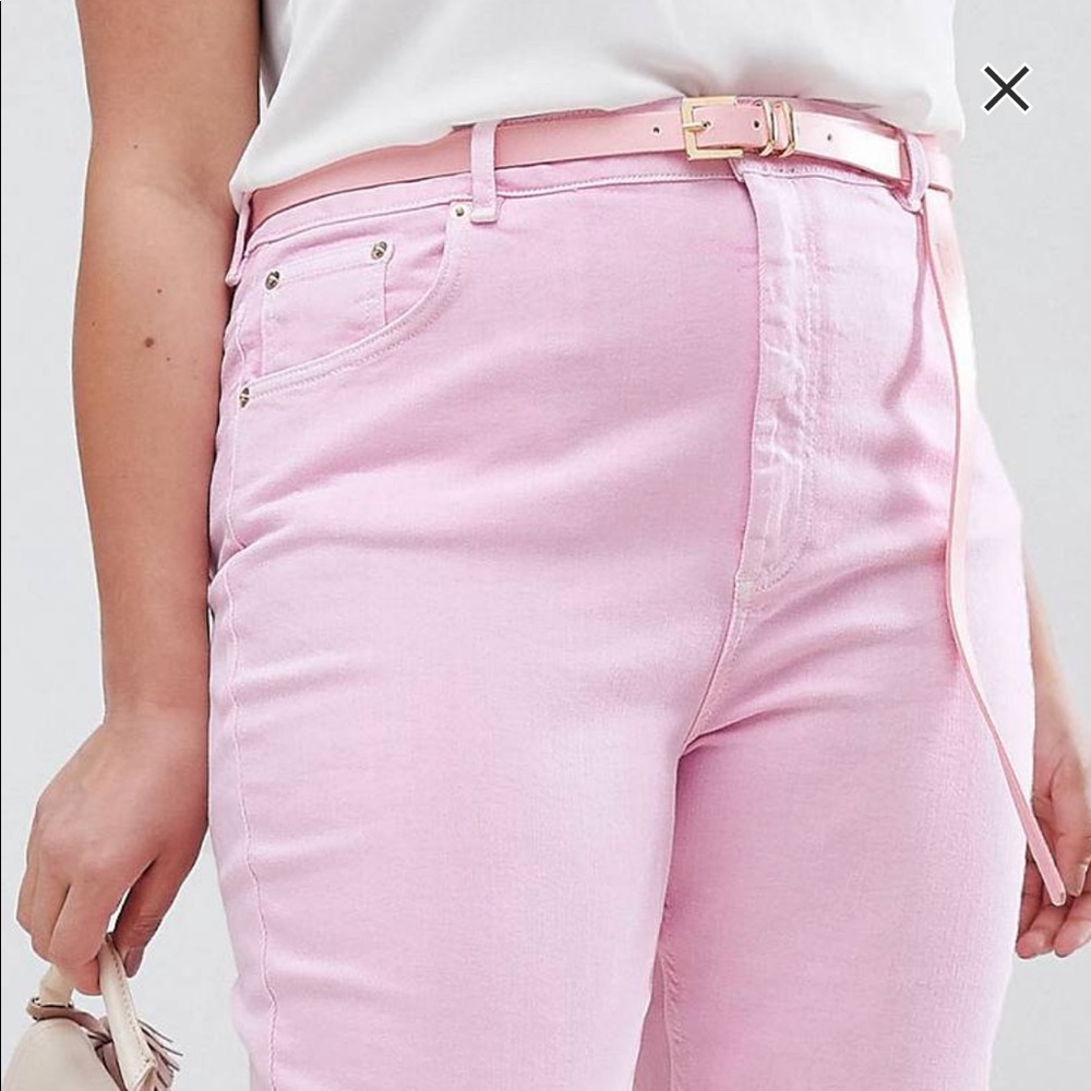 NWT ASOS Curve Pink Mom Jeans & Belt